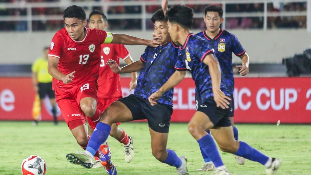 Hasil Indonesia vs Laos. (Foto: ANTARA FOTO/Mohammad Ayudha)