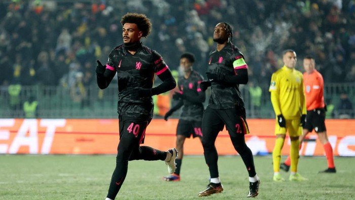ALMATY, KAZAKHSTAN - DECEMBER 12: Renato Veiga of Chelsea celebrates scoring his teams third goal during the UEFA Conference League 2024/25 League Phase MD5 match between FC Astana and Chelsea FC at Almaty Ortalyk Stadion on December 12, 2024 in Almaty, Kazakhstan. (Photo by Chris Lee - Chelsea FC/Chelsea FC via Getty Images)