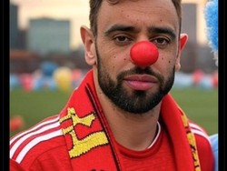 Kapten MU Bruno Fernandes pun diledek tidak mampu berbuat banyak saat MU melawan Viktoria Plzen. Foto: dok. Internet/X (Twitter)