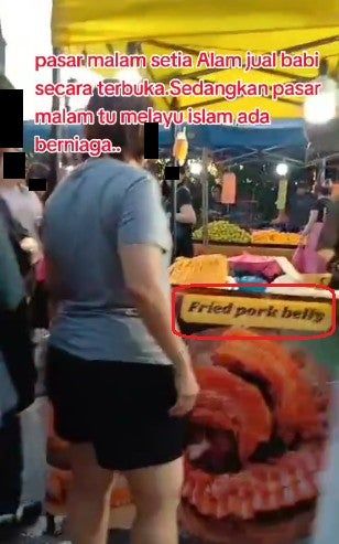 Wanita Muslim Protes Banyak yang Jualan Daging Babi di Pasar Malam