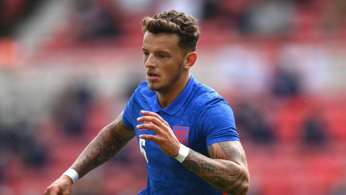 MIDDLESBROUGH, ENGLAND - JUNE 06: England player Ben White in action during the international friendly match between England and Romania at Riverside Stadium on June 06, 2021 in Middlesbrough, England. (Photo by Stu Forster - The FA/The FA via Getty Images)