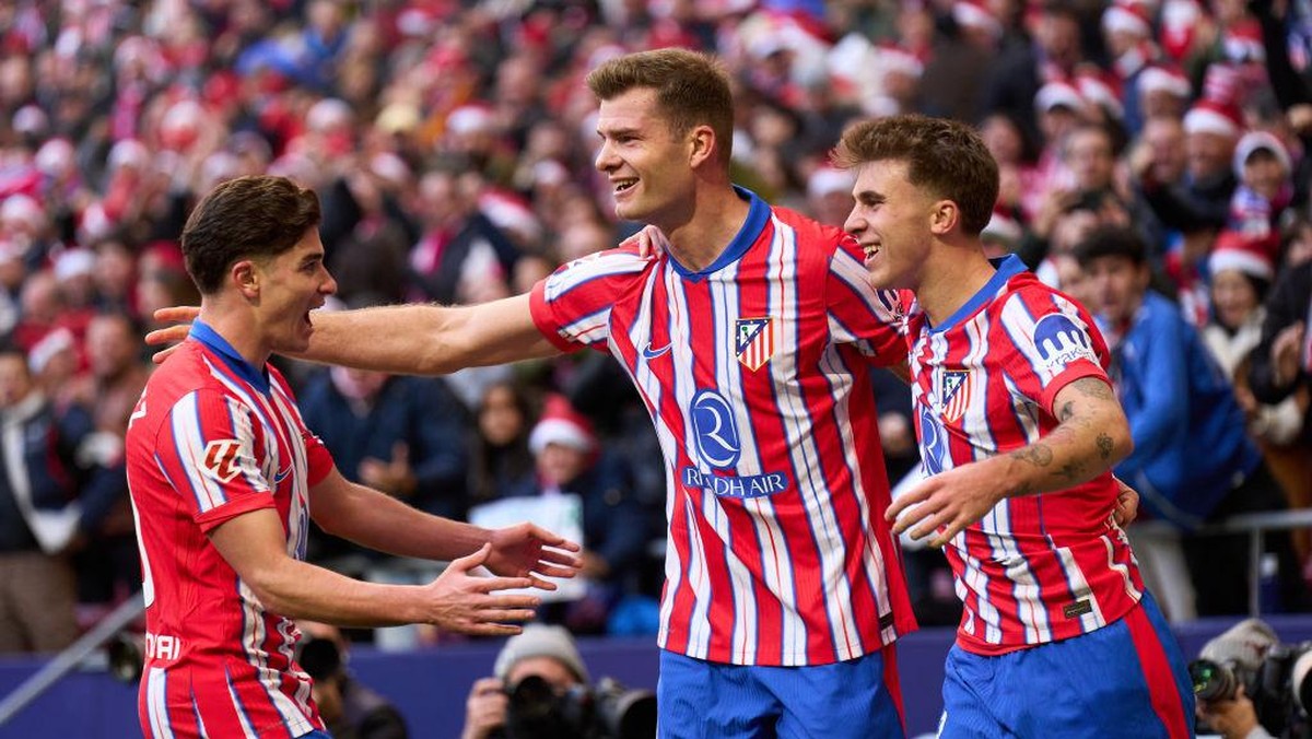 Sorloth (tengah) merayakan gol ke gawang Getafe. Foto: Getty Images/Angel Martinez