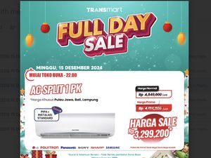 AC Split 1 PK Cuma Rp 3 Jutaan di Transmart Full Day Sale