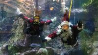 Aksi Sinterklas Berenang dengan Ikan-ikan Sambut Natal di Seattle