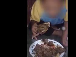 Miris, 3 Pria Paksa Anak Down Syndrome Makan Daging Musang