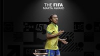 Untuk tahun ini FIFA mulai memperkenalkan Marta Award untuk pesepakbola putri dengan gol terbaik. Marta menjadi peraihnya yang perdana. Foto: dok. Internet/X (Twitter)