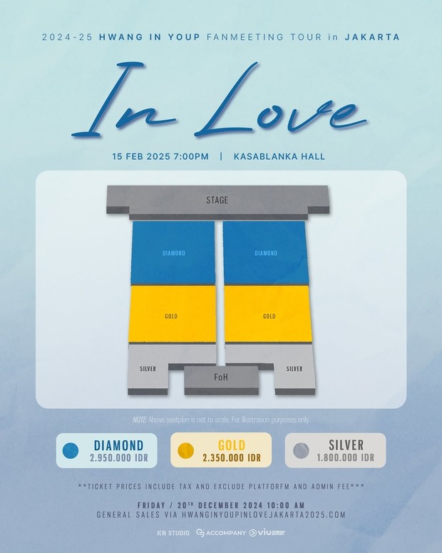 Potret seat plan dan price list fanmeeting Hwang In Yeop 'In Love'