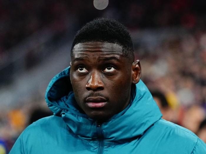Randal Kolo Muani of Paris Saint-Germain  looks on during the UEFA Champions League 2024/25 League Phase MD5 match between FC Bayern München and Paris Saint-Germain at Allianz arena, Munich, Germany on November 26, 2024.  (Photo by Ulrik Pedersen/NurPhoto via Getty Images)