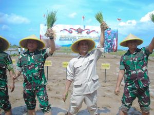 Duet Anak Babinsa Lomba Tanam: Satu Anak Serka, Satunya Anak Serma