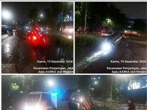 Mobil Sedan di Penjaringan Jakut Nyebur ke Kali, Polisi Bantu Evakuasi