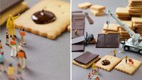 Kreatif! 10 Potret Miniatur Ini Menggunakan Latar Makanan
