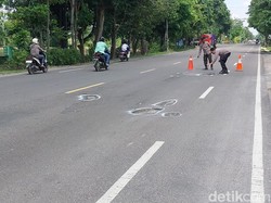 Ranjau Darat di Jalan Raya Sumberejo-Bojonegoro Dicat Agar Terlihat