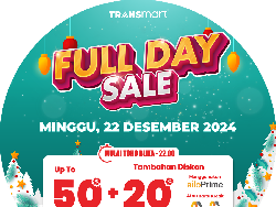 Kejar Diskon Melimpah 50% + 20% di Transmart Full Day Sale Besok!