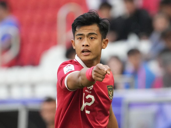 DOHA, QATAR - JANUARY 24: Pratama Arhan of Indonesia looks on during the AFC Asian Cup Group D match between Japan and Indonesia at Al Thumama Stadium on January 24, 2024 in Doha, Qatar. (Photo by Masashi Hara/Getty Images)