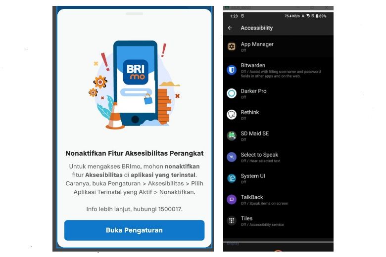 Cara Menonaktifkan Aksesibilitas di Smartphone, Transaksi BRImo Makin Aman