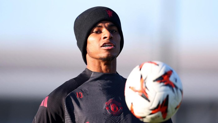 Soccer Football - Europa League - Manchester United Training - Trafford Training Centre, Carrington, Britain - November 27, 2024 Manchester Uniteds Marcus Rashford during training Action Images via Reuters/Ed Sykes