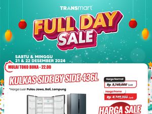 Kulkas Side by Side 436L Hemat Rp 2,6 Juta di Transmart Full Day Sale