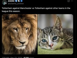 Tottenham sekali lagi kehilangan poin, padahal kalau melawan klub kota Manchester kok tangguh banget ya? Foto: dok. Internet/X (Twitter)