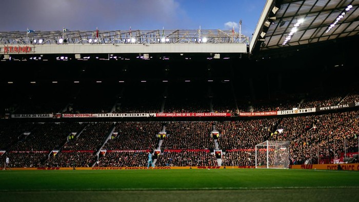 MANCHESTER, ENGLAND - DECEMBER 22: A general view inside the stadium during the Premier League match between Manchester United FC and AFC Bournemouth at Old Trafford on December 22, 2024 in Manchester, England. (Photo by Ash Donelon/Manchester United via Getty Images)