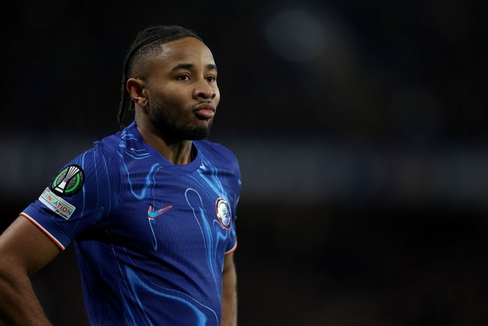 nkunku christopher nkunku chelsea europa conference league chelsea vs shamrock rovers LONDON, ENGLAND - DECEMBER 19: Christopher Nkunku of Chelsea during the UEFA Conference League 2024/25 League Phase MD6 match between Chelsea FC and Shamrock Rovers FC at Stamford Bridge on December 19, 2024 in London, England (Photo by Chris Lee - Chelsea FC/Chelsea FC via Getty Images)