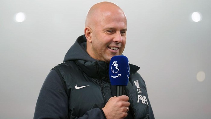 Liverpool manager Arne Slot is interviewed before the Premier League match at Anfield, Liverpool. Picture date: Thursday December 26, 2024. (Photo by Peter Byrne/PA Images via Getty Images)