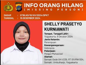 Tolong Bantu Cari! Shelly Warga Umbulharjo Jogja Sudah 2 Pekan Hilang