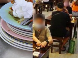 Tumpuk Piring Usai Makan di Resto, Wanita Ini Dimarahi Kekasihnya