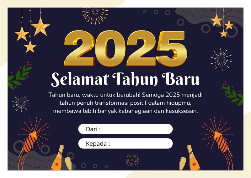 Kartu Ucapan Tahun Baru 2025.