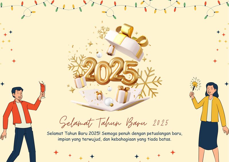 Kartu Ucapan Tahun Baru 2025.