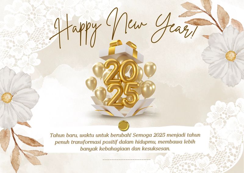 Kartu Ucapan Tahun Baru 2025.