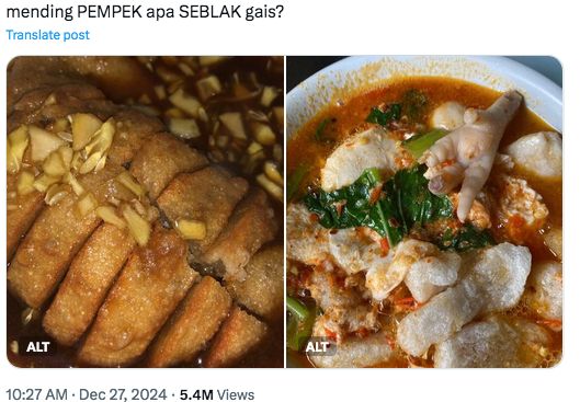 Bikin Kesal! Pempek Palembang Dibandingkan dengan Seblak