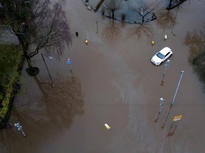 Penampakan dari Udara Banjir Rendam Manchester
