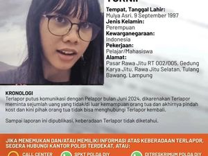 Bantu Cari Dab! Mbak Riska Asal Lampung Sudah 6 Bulan Hilang