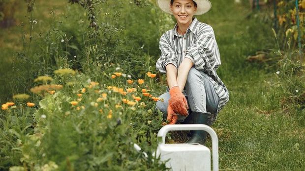 Ilustrasi Seorang wanita berkebun/Foto: freepik.com/prostooleh