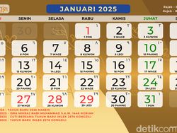 Libur Panjang Januari 2025, Cek Kalender Tanggal Merah-Cuti Bersama di Sini!
