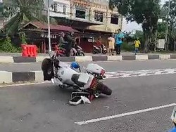 Kronologi Polantas Tabrak Pembatas Jalan di Tanjungpinang
