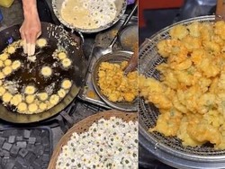 Unik, Pedagang Kaki Lima Ini Jual Bunga Daisy Goreng