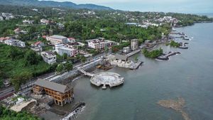 Penampakan dari Udara Pembangunan Malalayang Beach Walk Tahap II di Manado
