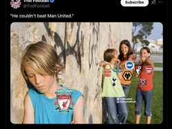 Dengan skor akhir 2-2, Liverpool kena ledek klub lain yang sebelum ini mampu menghabisi MU. Foto: dok. Internet/X (Twitter)