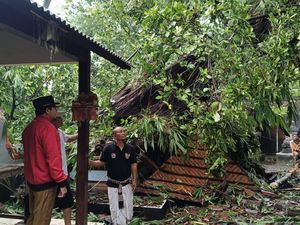 Bangunan Pura di Kerobokan Kaja Rusak Tertimpa Pohon Tumbang Bangunan Pura di Kerobokan Kaja Rusak Tertimpa Pohon Tumbang