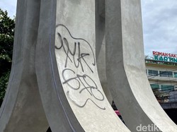 Baru Didirikan, Tugu Jalan Pahlawan Bandung Jadi Sasaran Vandalisme
