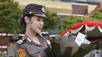 10 Foto Polwan Viral Cantik bak Artis Korea, Ungkap Suka Duka Jadi Polisi