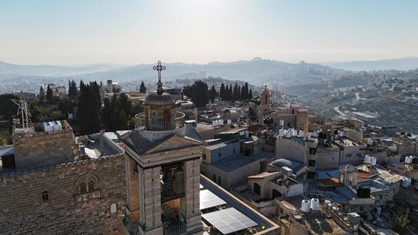 Foto Udara Gereja Kelahiran Yesus Kristus di Bethlehem