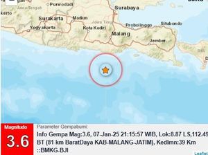 Gempa M 3,6 Guncang Malang Gempa M 3,6 Guncang Malang