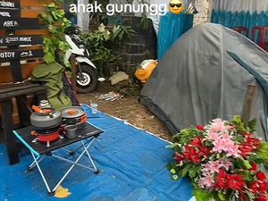 Viral Pernikahan ala Anak Gunung di Sukabumi, Dekornya Tenda dan Alat Masak