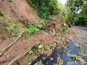 Tebing di Girimulyo Kulon Progo Longsor, Akses ke Gua Kiskendo Sempat Terputus Tebing di Girimulyo Kulon Progo Longsor, Akses ke Gua Kiskendo Sempat Terputus