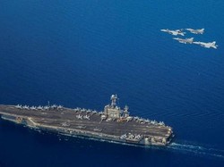 Penampakan Kapal Induk AS Bergerak ke Timur Tengah saat Konflik Israel-Iran