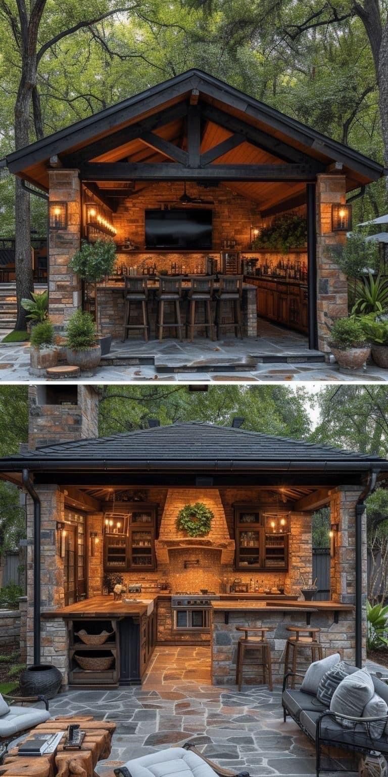 Inspirasi kanopi dapur outdoor.