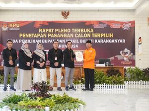 Rober-Adhe Absen Penetapan Bupati-Wabup Karanganyar Terpilih, KPU: Tetap Sah Rober-Adhe Absen Penetapan Bupati-Wabup Karanganyar Terpilih, KPU: Tetap Sah