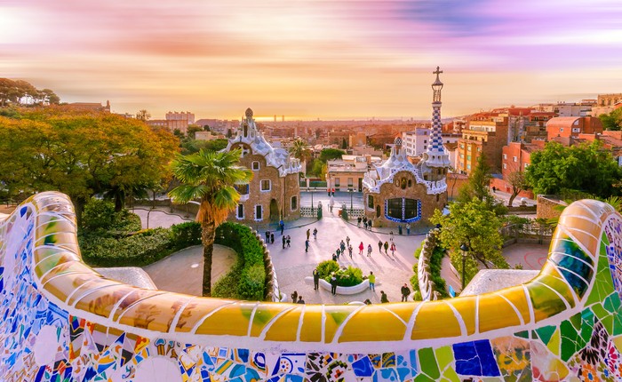 Park Guell di Barcelona, Spanyol Park Guell di Barcelona, Spanyol